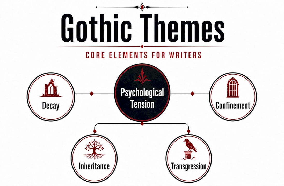 Hierarchy: core gothic fantasy themes pyramid