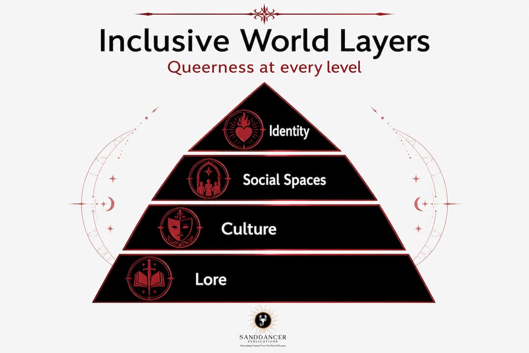 Hierarchy pyramid of LGBTQ fantasy world layers