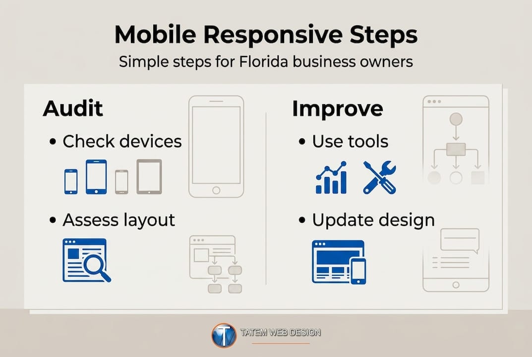 Infographic outlining mobile responsive steps