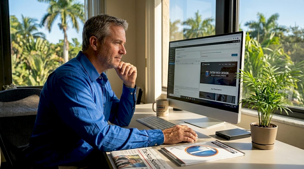 Florida business owner updating website content