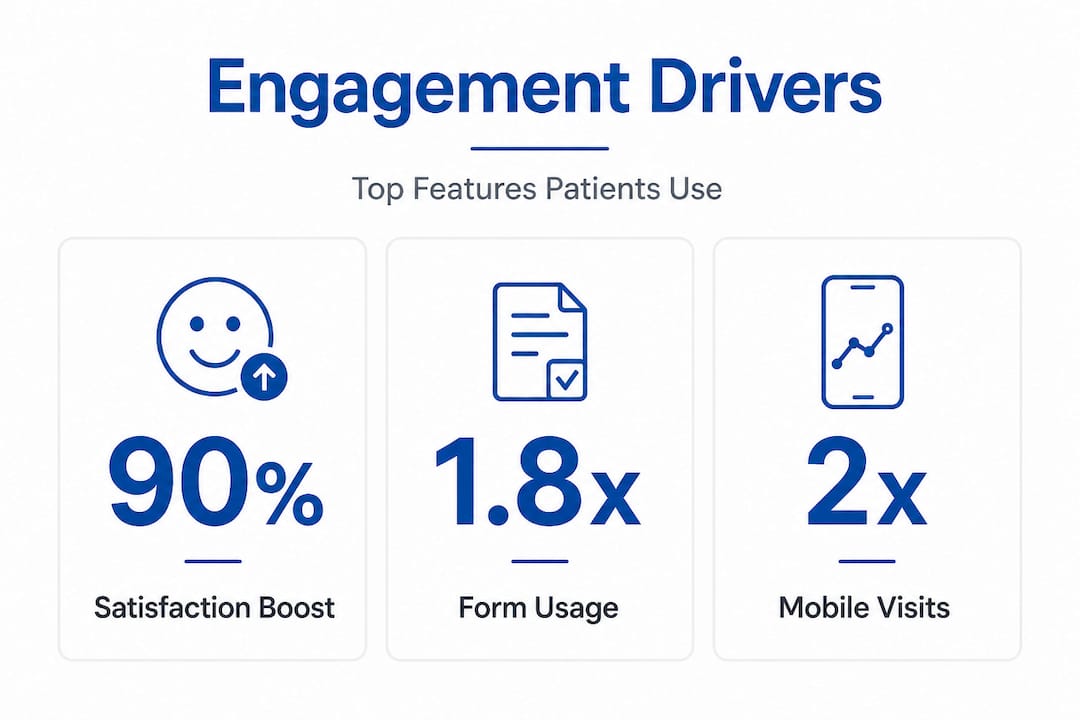 Infographic with healthcare web engagement stats