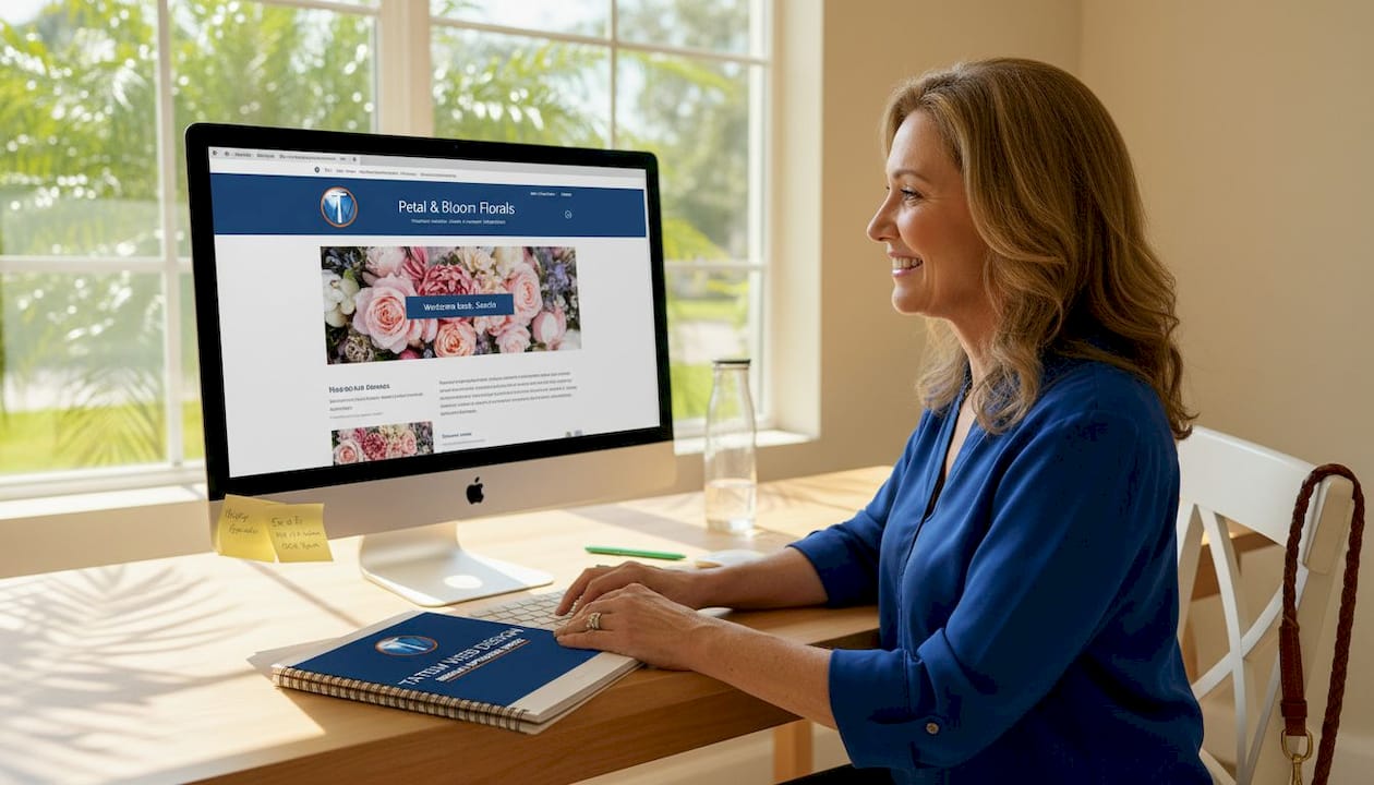 Florist reviews personalized website homepage