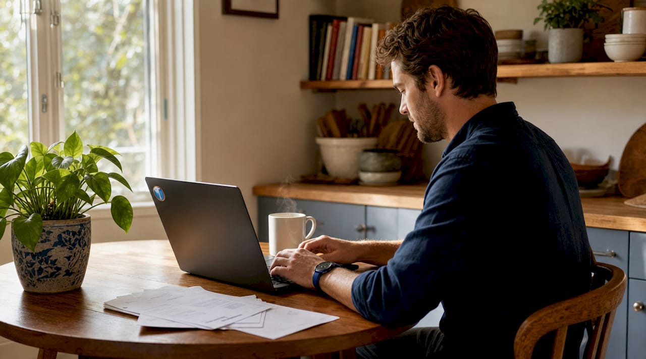 Person working on ecommerce website at desk