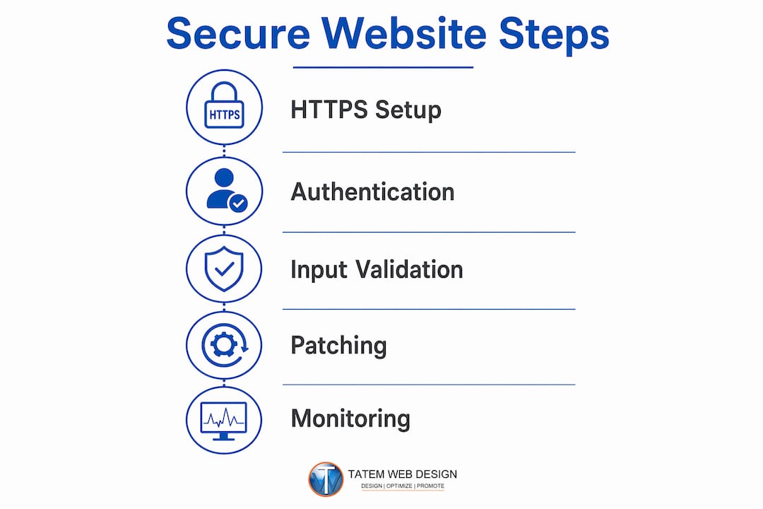 Infographic showing website security steps