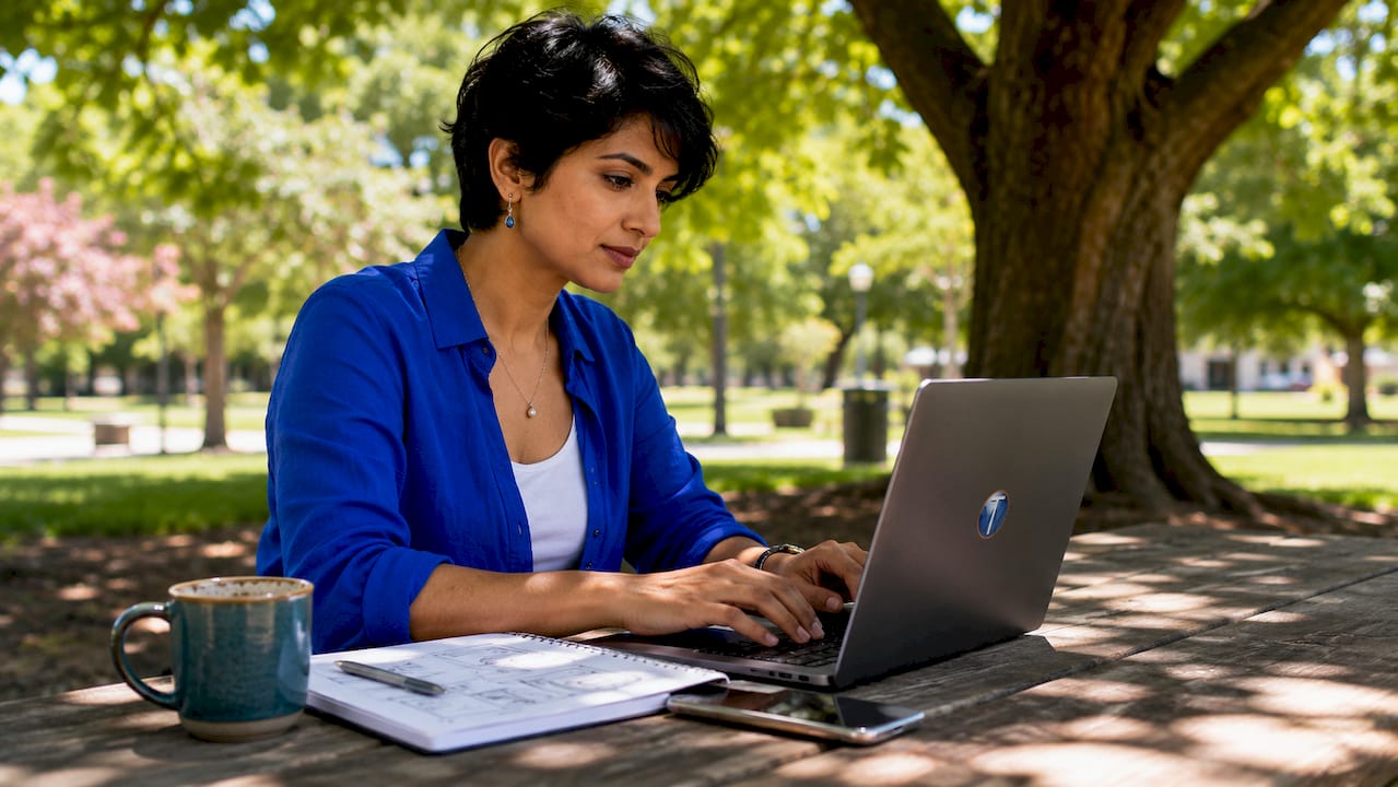 Woman coding WordPress theme at home office desk