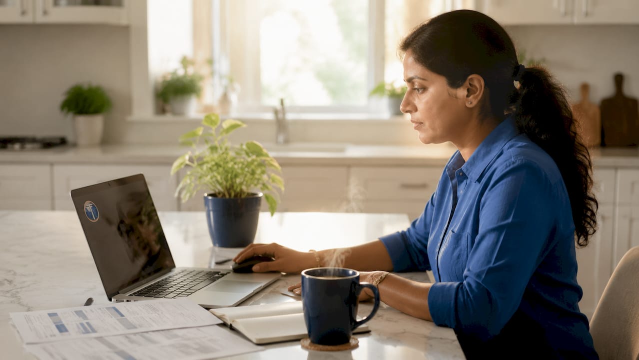 Businesswoman setting up WooCommerce on laptop
