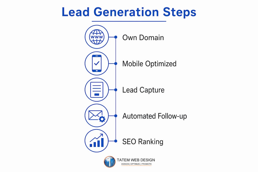 Infographic showing real estate website lead generation steps