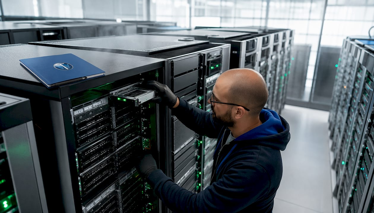 Technician at NVMe servers