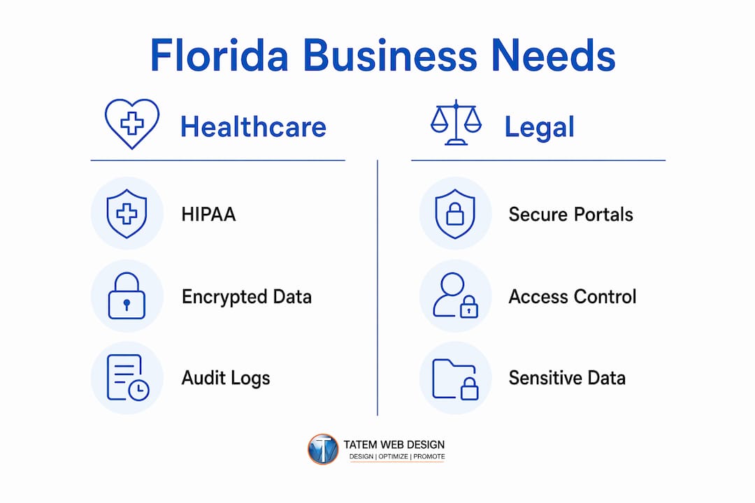 Infographic comparing Florida business compliance needs