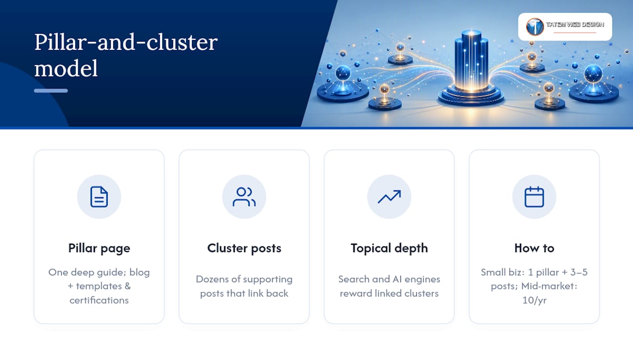 Diagram of pillar and cluster content model