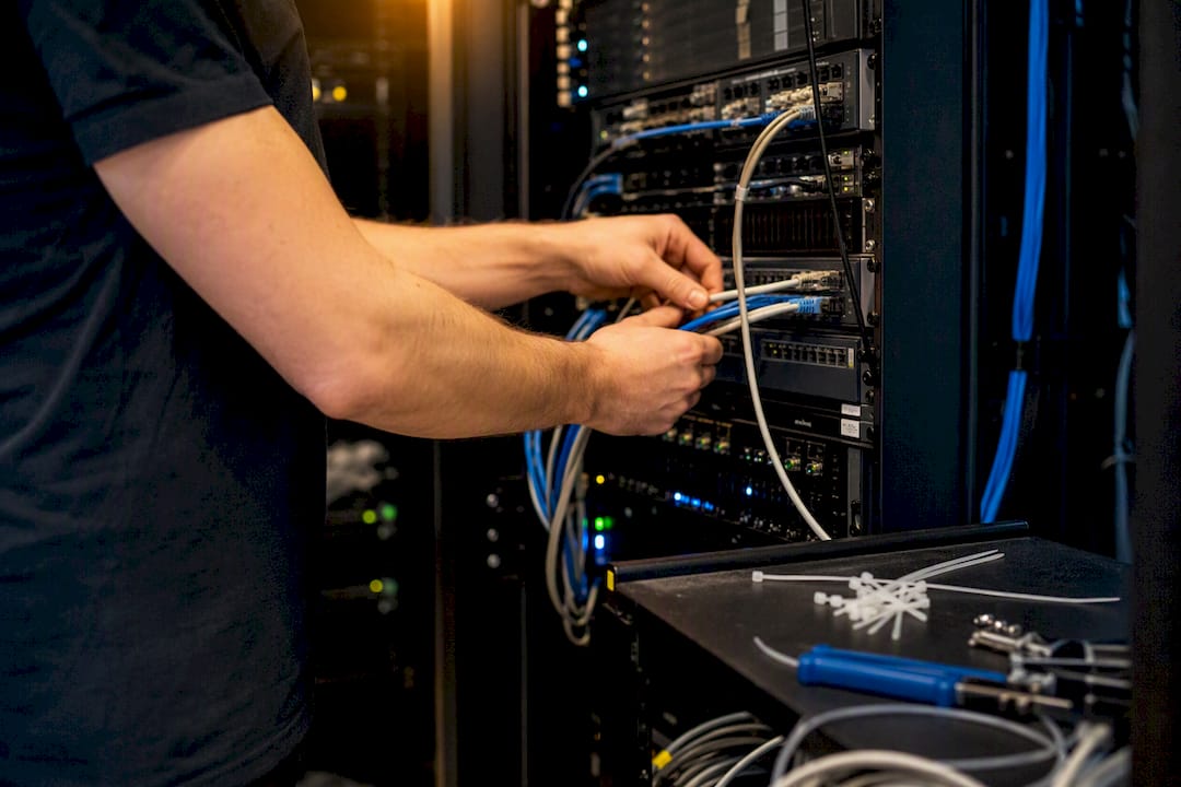 Hands testing servers in staging environment