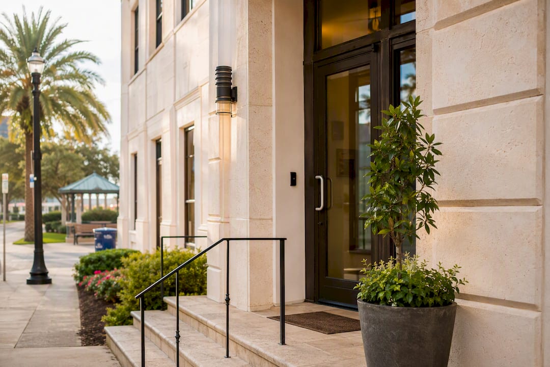 Law firm multi-office building entrance