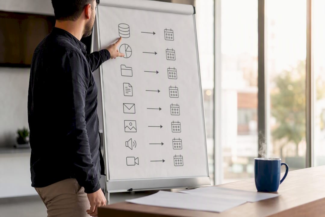 Trainer manually demonstrating data retention concepts