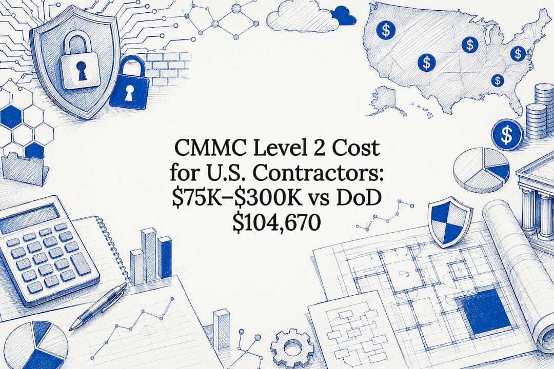 Decorative cybersecurity compliance title card illustration