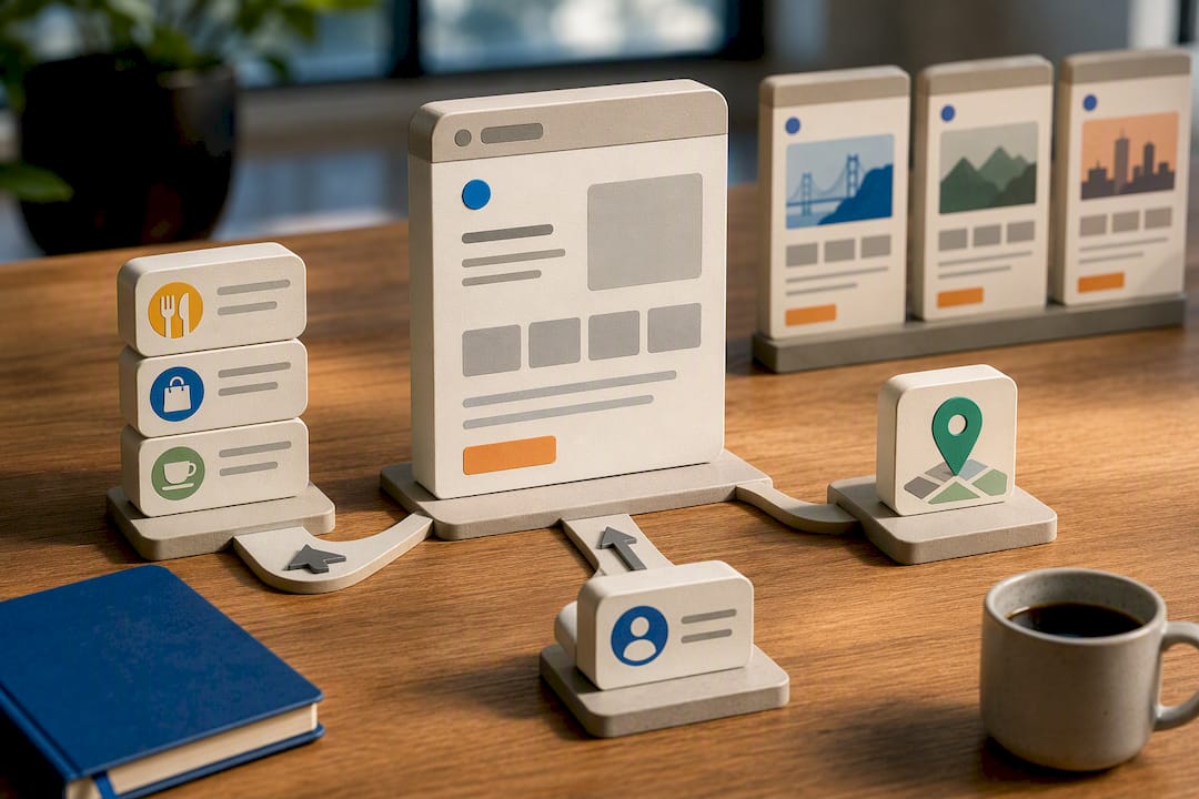 Illustration of varied local facts shaping pages