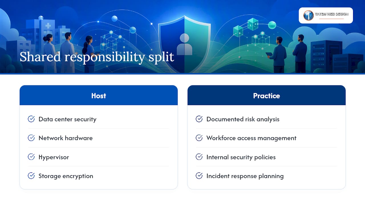 HIPAA hosting shared responsibility comparison