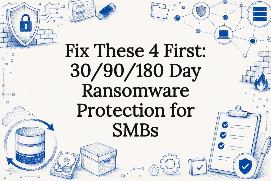 Ransomware protection title card illustration