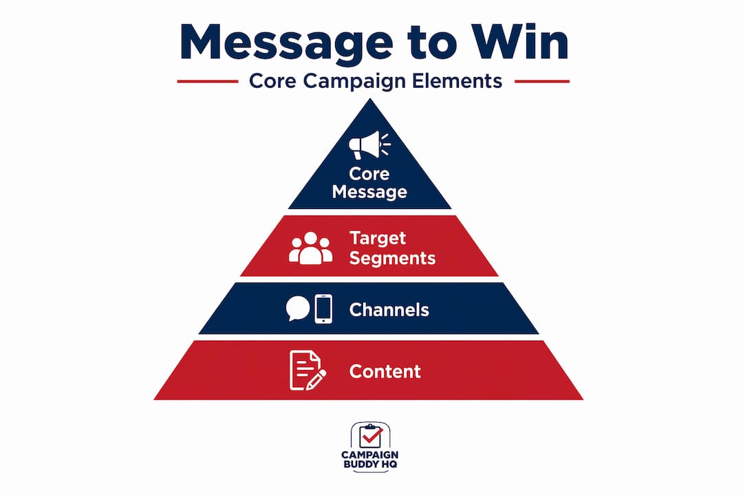 Hierarchy pyramid of campaign communication elements