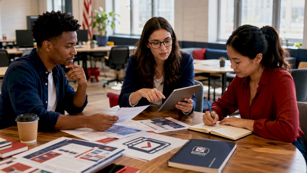 Organizers discussing unified campaign tech stack