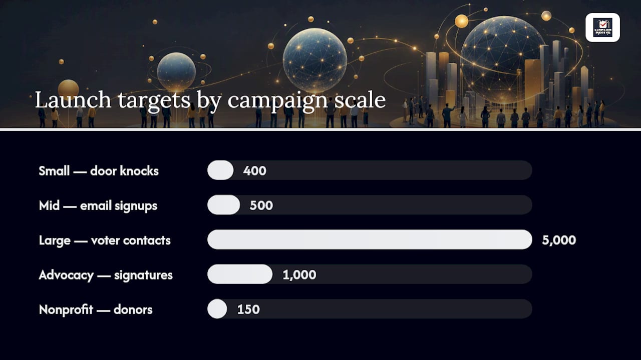 A ready-to-use SMART goal bank by phase and campaign scale — overview diagram
