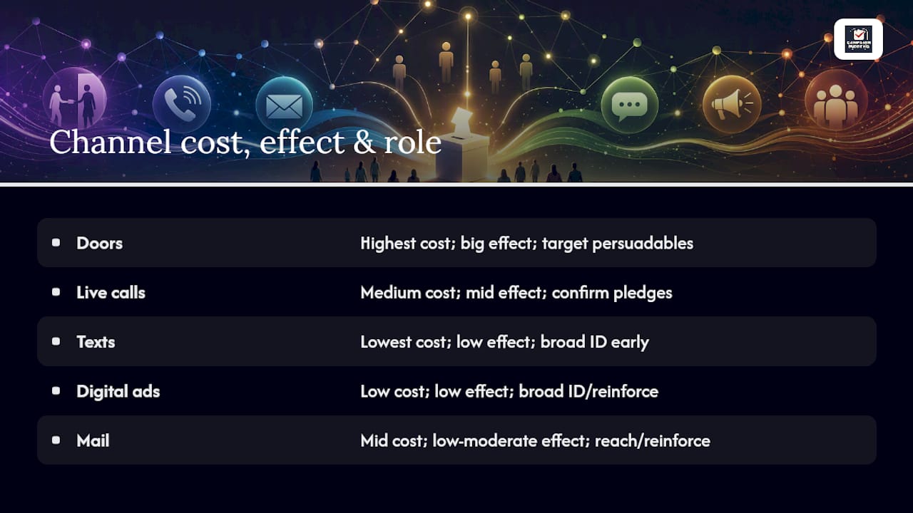 Comparison of voter contact channel roles