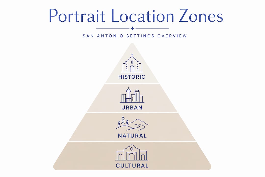Infographic showing San Antonio location categories