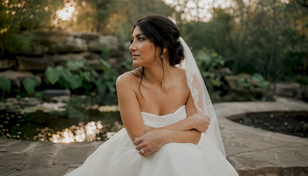 Fine art styled soft luminous wedding portrait