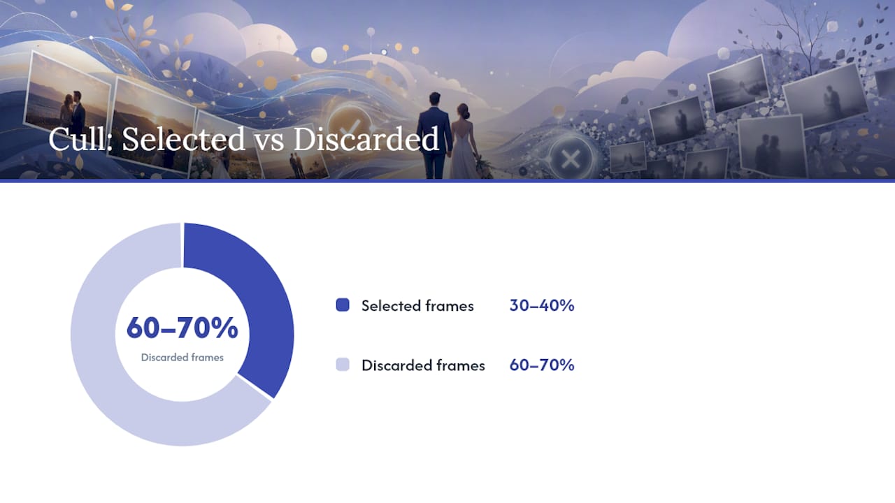 How a wedding gallery moves from cull to final delivery — overview diagram