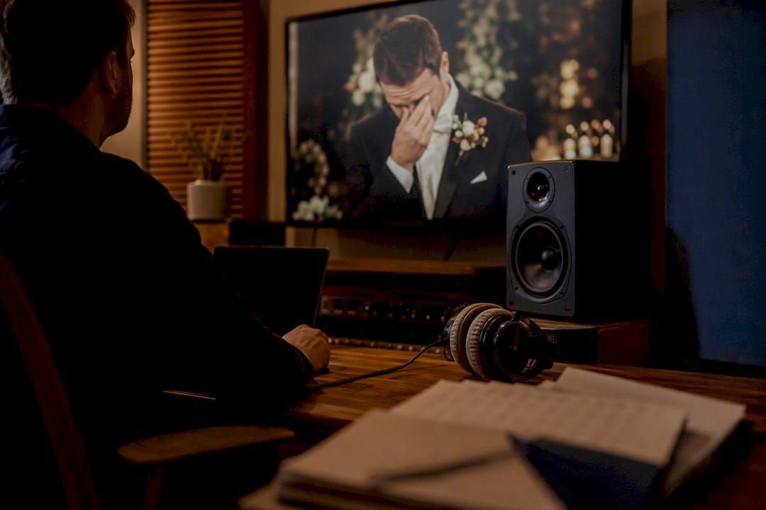 Wedding video emotional scene and music setup