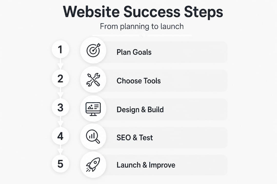 Infographic of business website design steps