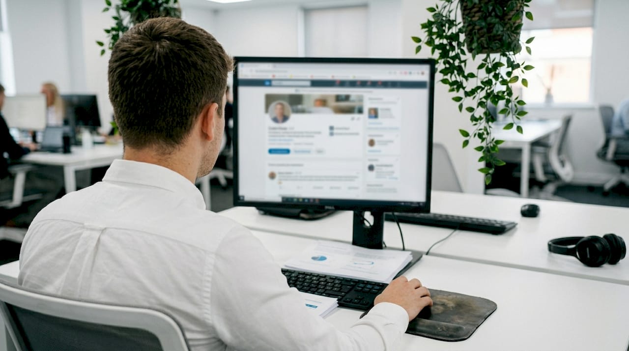 Marketer personalizing digital outreach messages