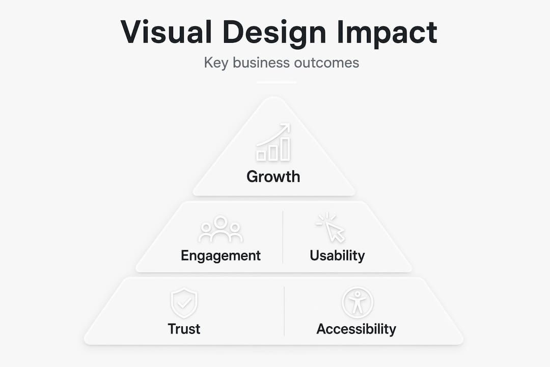 Infographic showing hierarchy of visual design outcomes