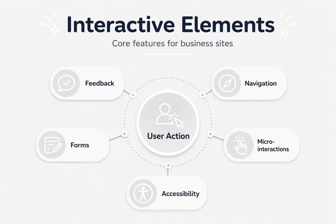 Infographic showing core interactive web features