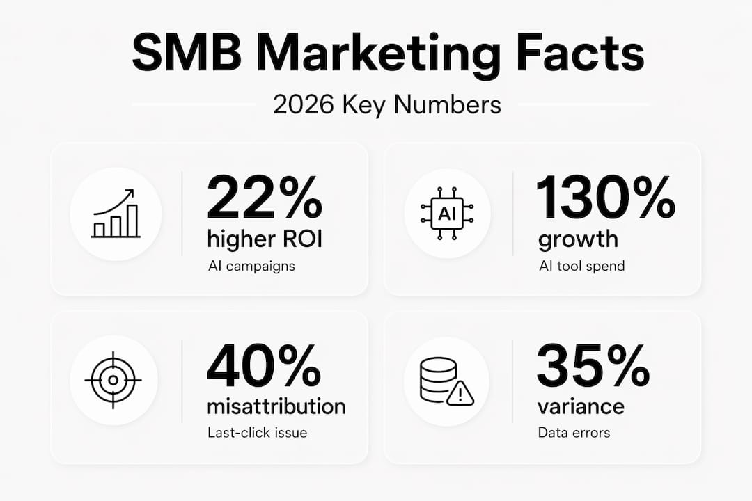 Infographic presents top SMB marketing stats for 2026