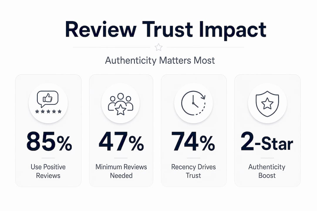 Infographic highlighting key review trust statistics