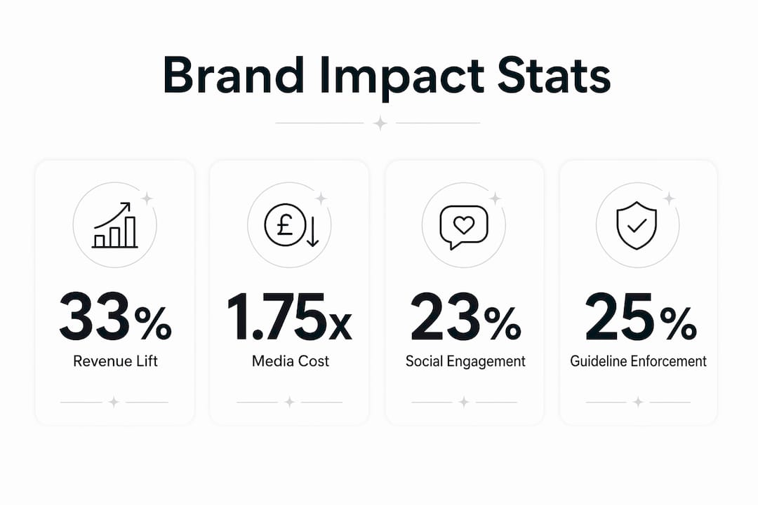Infographic showing branding impact statistics on business performance