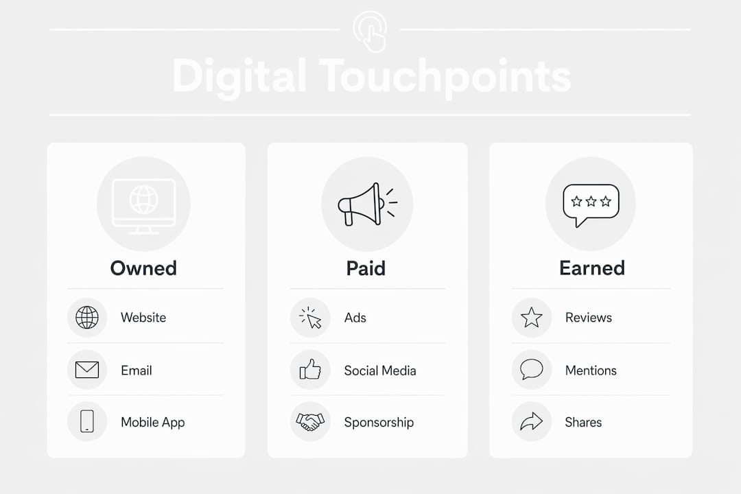Infographic comparing types of digital touchpoints