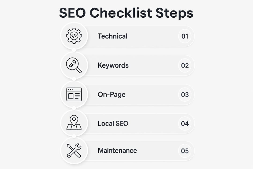 Infographic of small business SEO checklist steps