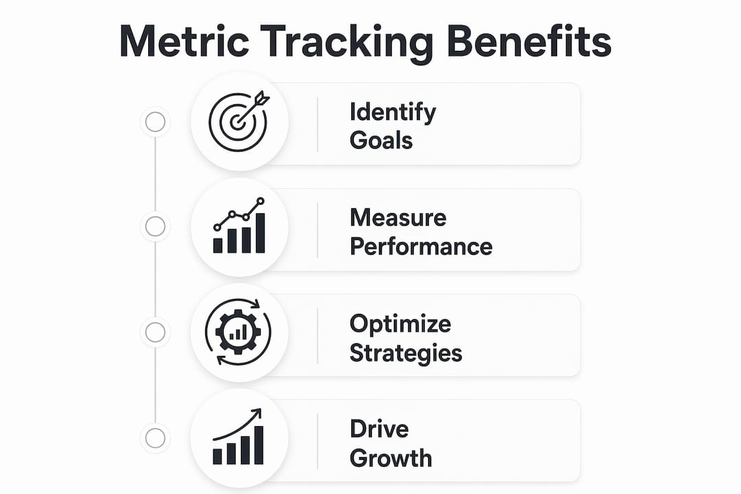 Infographic showing steps to improve SMB performance with metrics