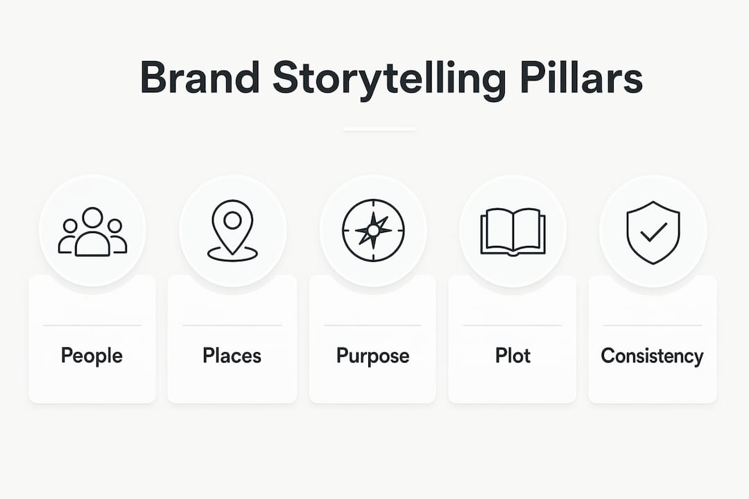 Infographic showing four pillars of brand storytelling