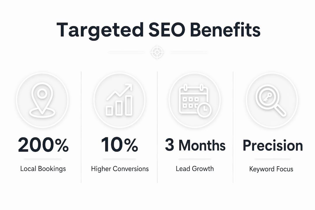 Infographic showing key benefits of targeted SEO