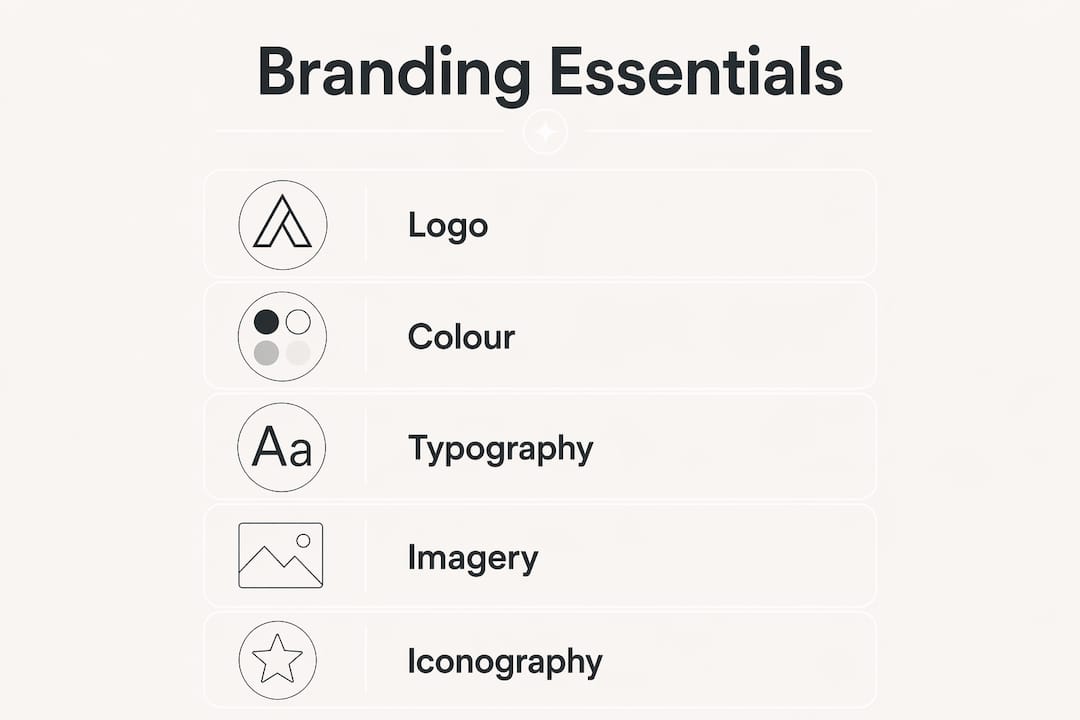 Infographic of core visual branding elements