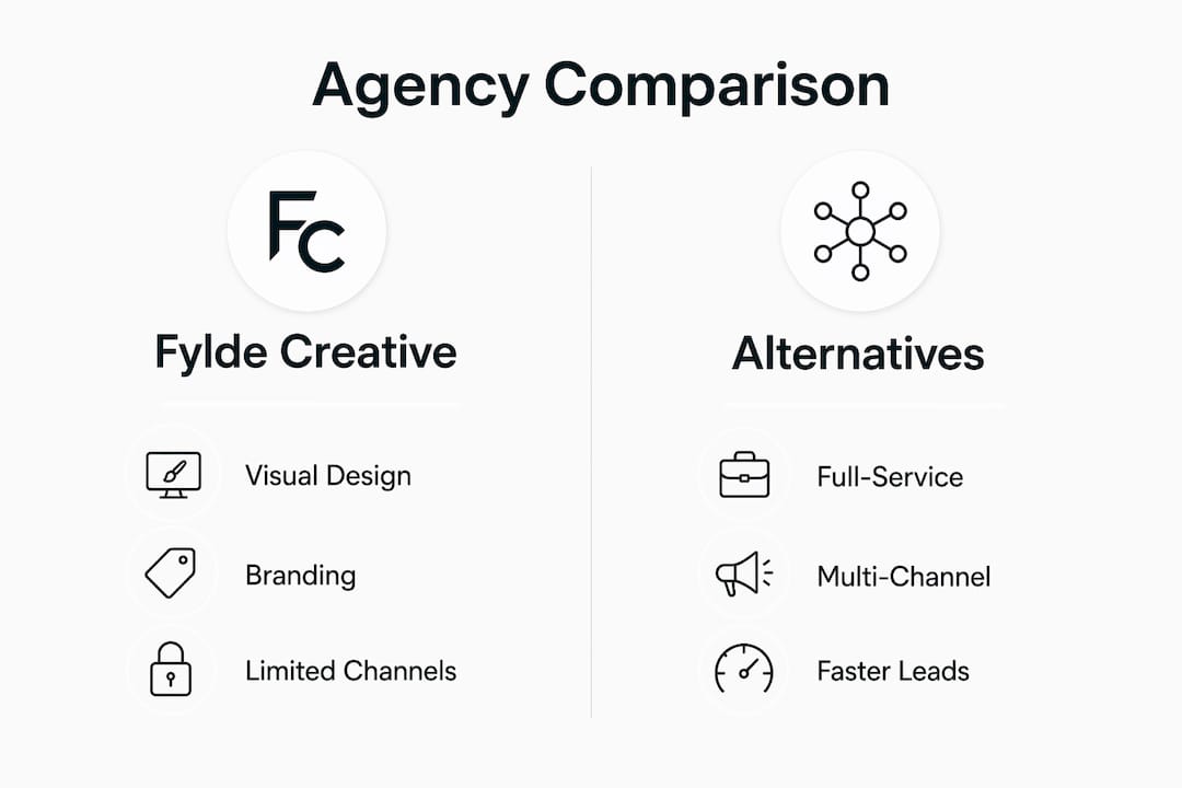 Infographic comparing Fylde Creative and alternatives