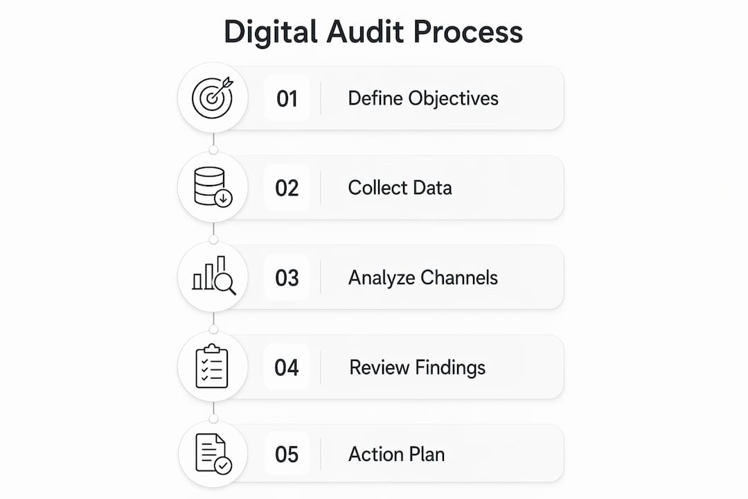 Infographic showing digital audit process steps
