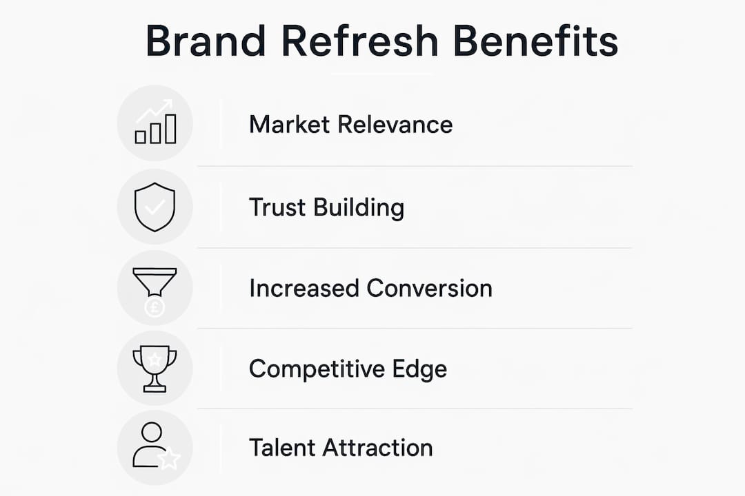 Infographic showing brand refresh business benefits