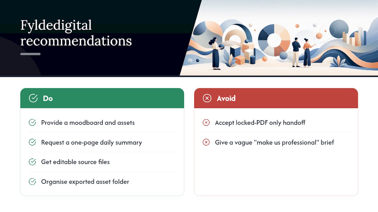 Fyldedigital: helping SMEs build brand guides that get used — overview diagram