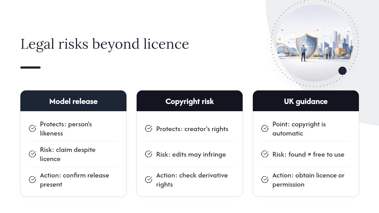 What legal risks go beyond the licence itself? — overview diagram