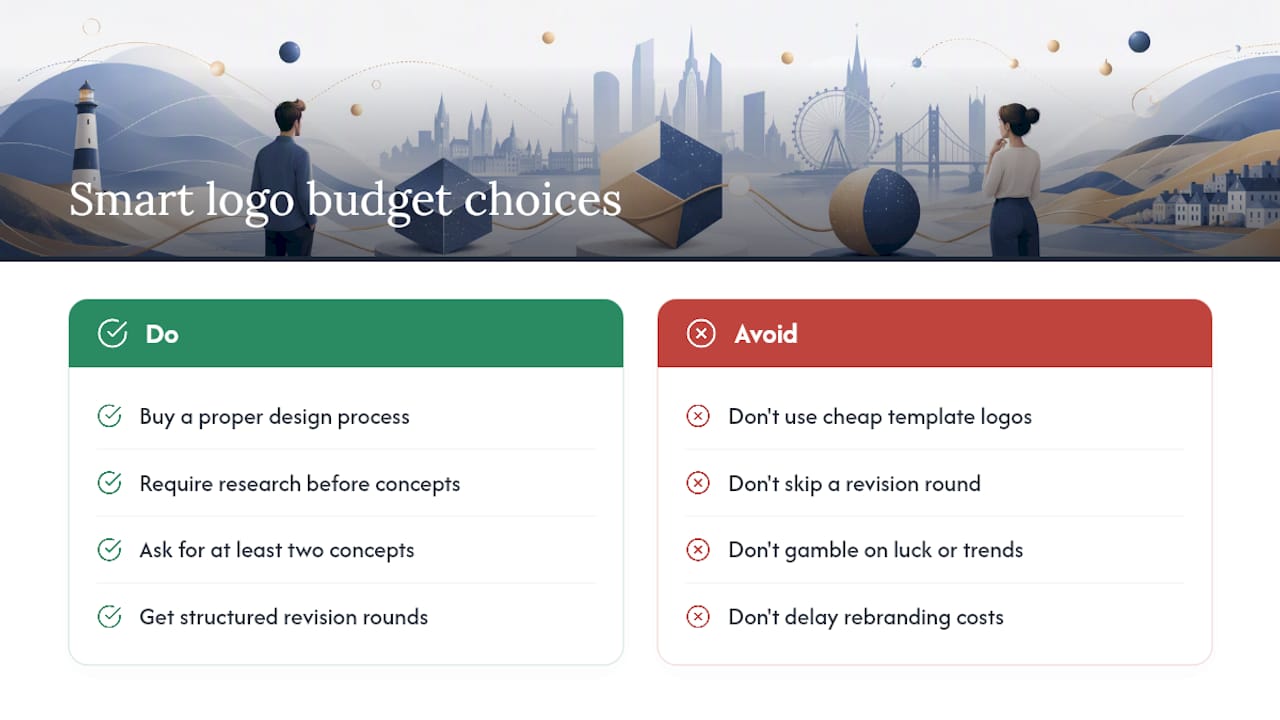 What's the smartest way to spend a logo budget? — overview diagram