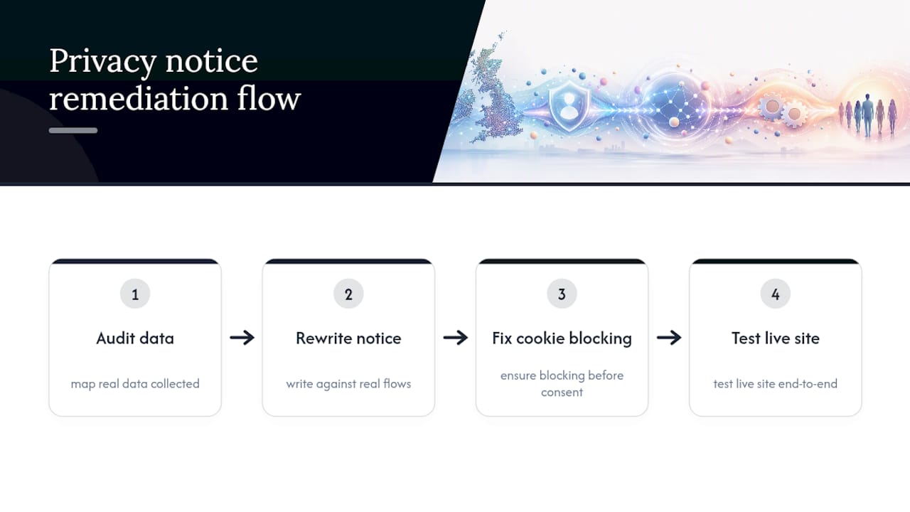 Four-stage privacy compliance workflow