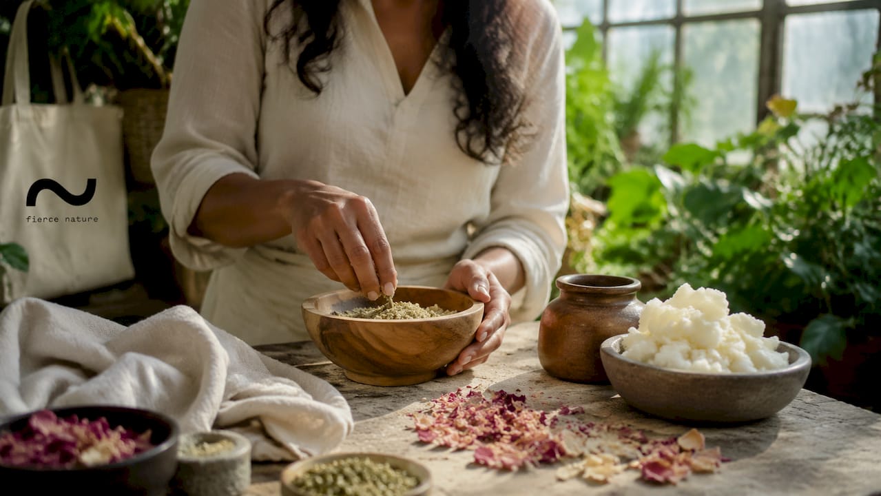 Hands pouring cold-pressed oil for skincare